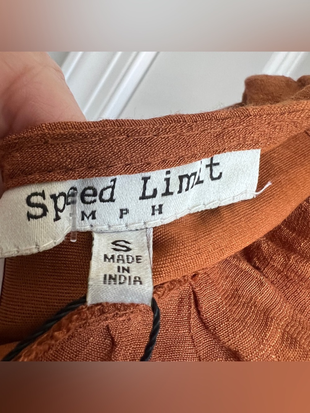 SPEED LIMIT Mini Terracotta Smocked Boho Goddess Sz Small NWT Free People - Picture 7 of 9